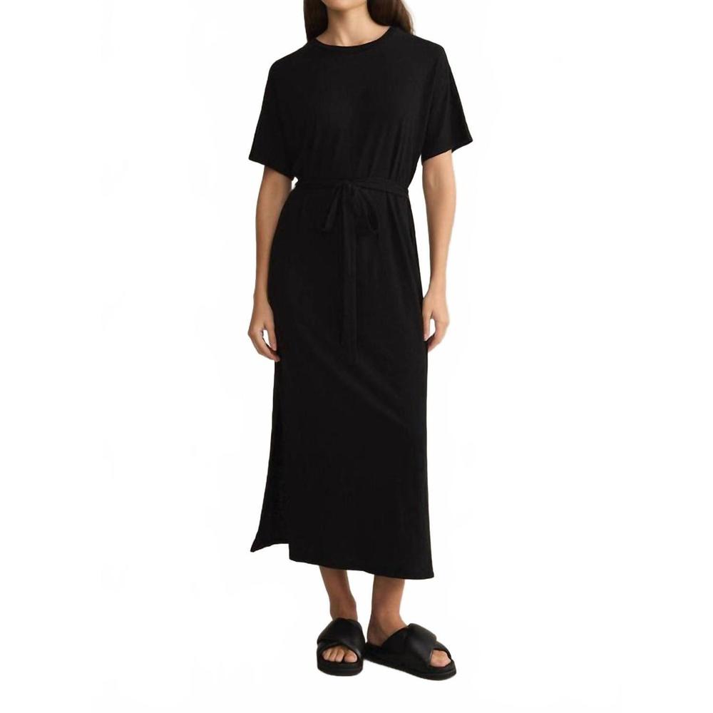 Z Supply Classic Black Tie-Waist Midi Dress